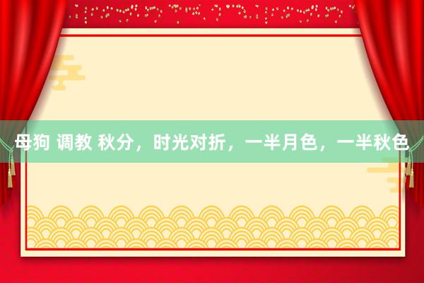 母狗 调教 秋分，时光对折，一半月色，一半秋色